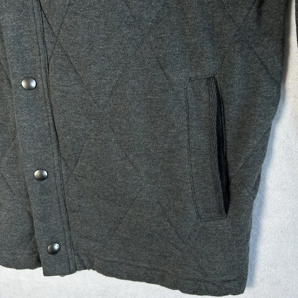Banana Republic Quilted‎ Full-Zip Sweatshirt Jacket -Men's LARGE-Charcoal Grey